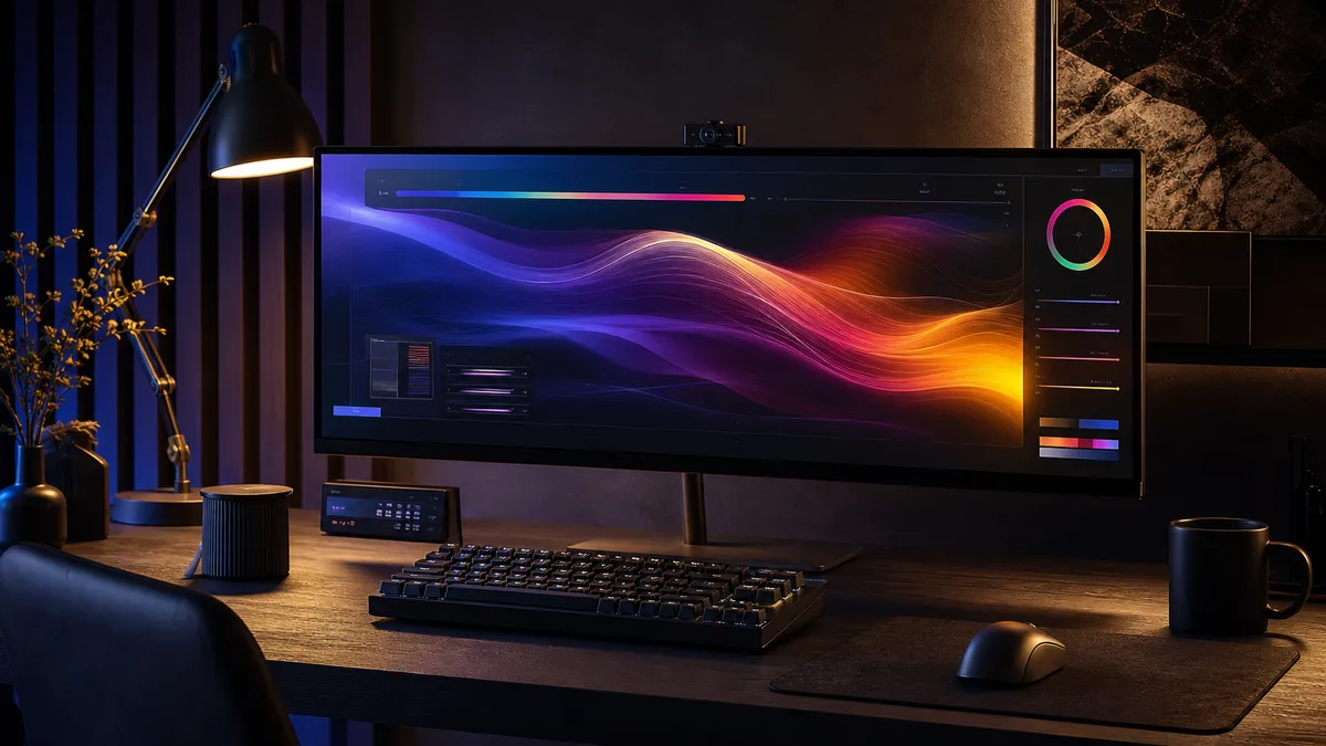 Detailed design studio workspace revealed on hover